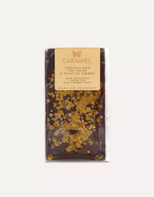 tablette chocolat noir et éclats de caramel